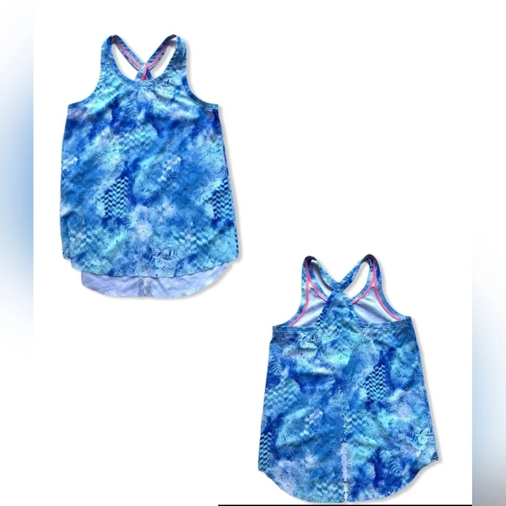Ivivva Lululemon Girls Tranquil Blue Racerback Vented Laser Cut Tank Size 12